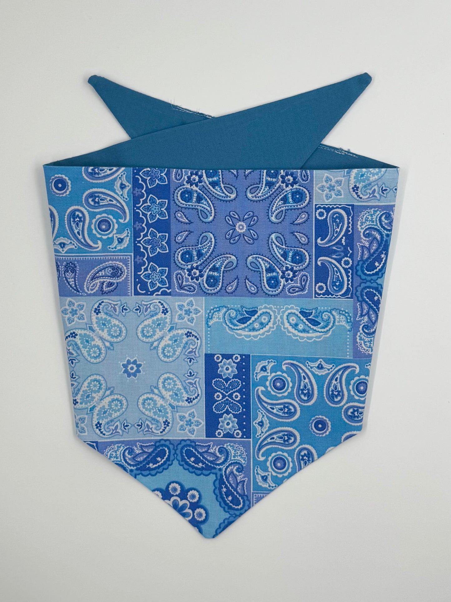 Paw-sley Blue Reversible Dog Bandana